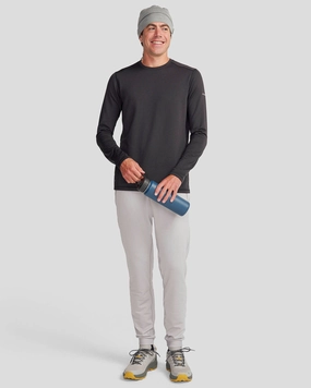 Men's Seeker Fleece Long Sleeve Top - Black Stingray Winter Knit Layer Cold Weather Fashion