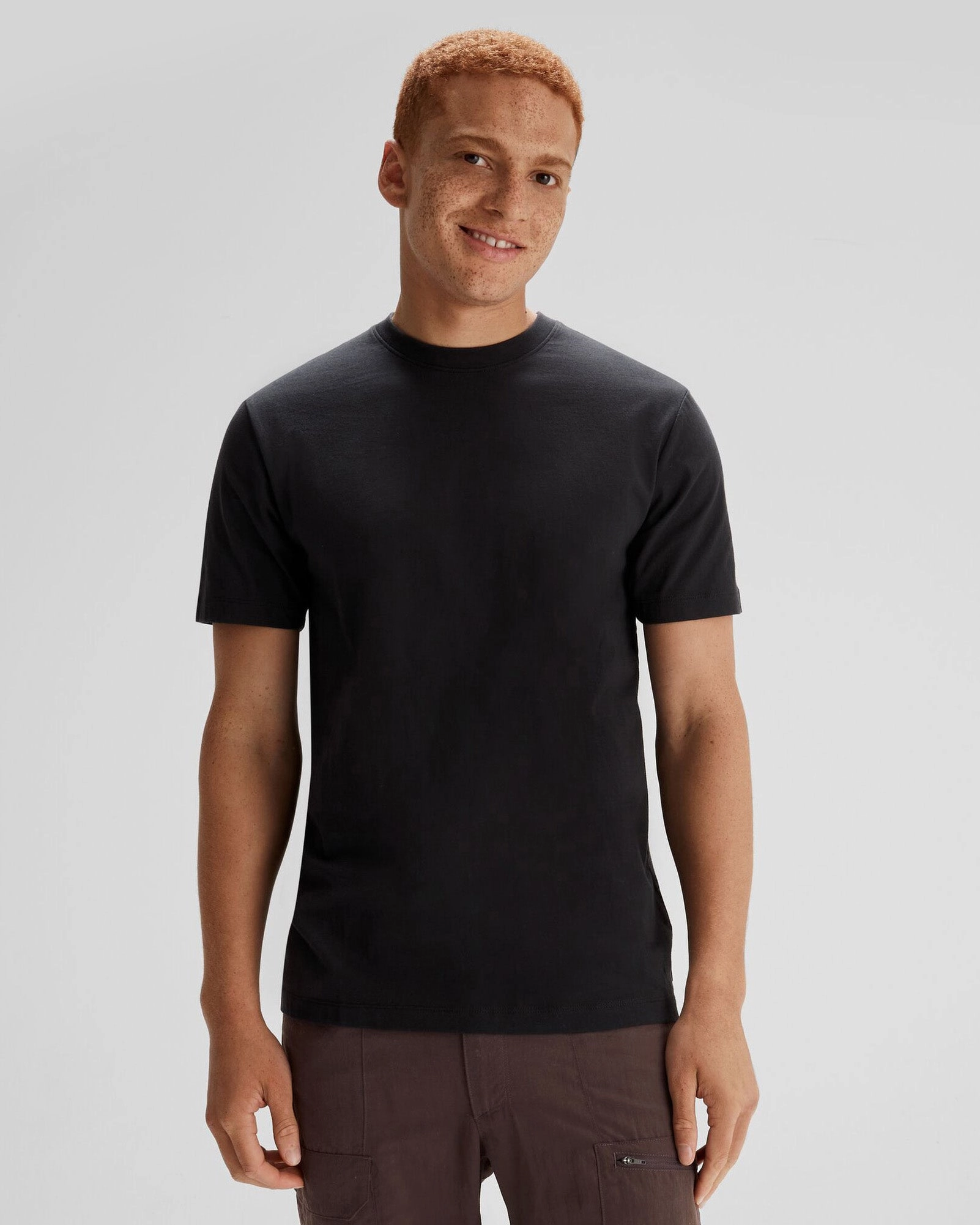 tall size Men's Solid Organic Cotton T-shirt - Black Stingray