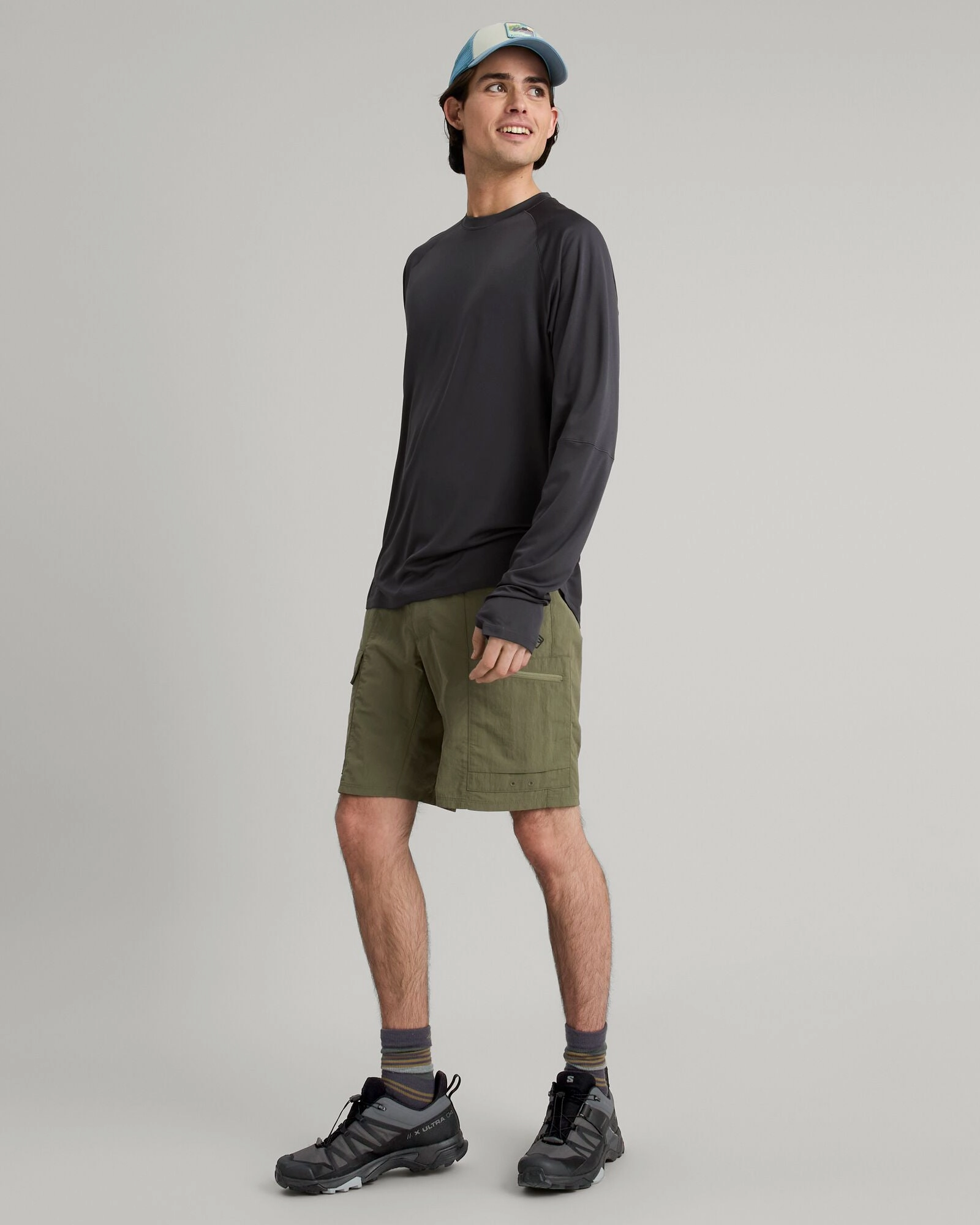 Men's SUN-Stopper Long Sleeve Top - Graphite Eco Conscious Packaging