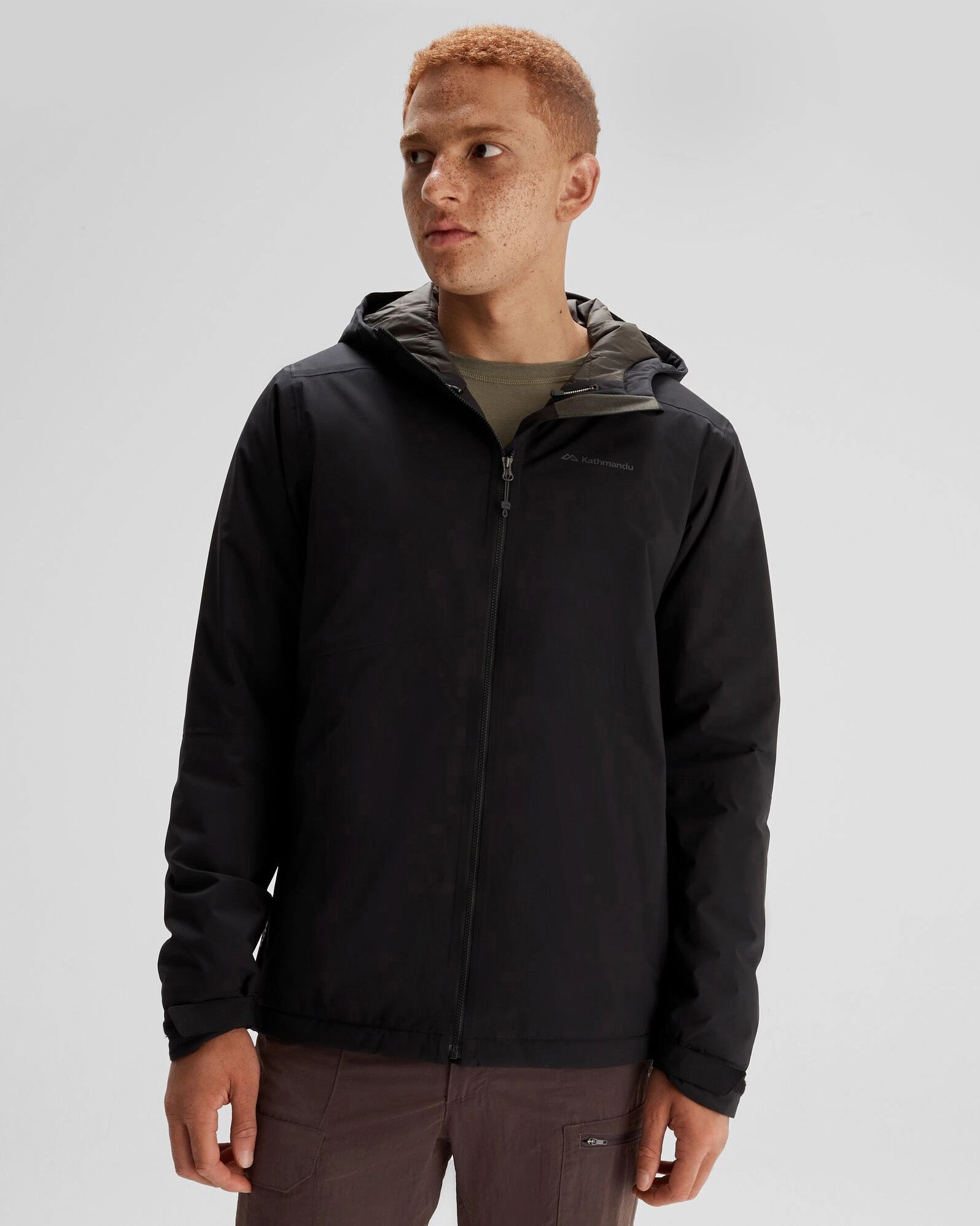 Men's Trailhead 2L Insulated Rain Jacket - Black Stingray Magnetic Closure Sporty Fit
