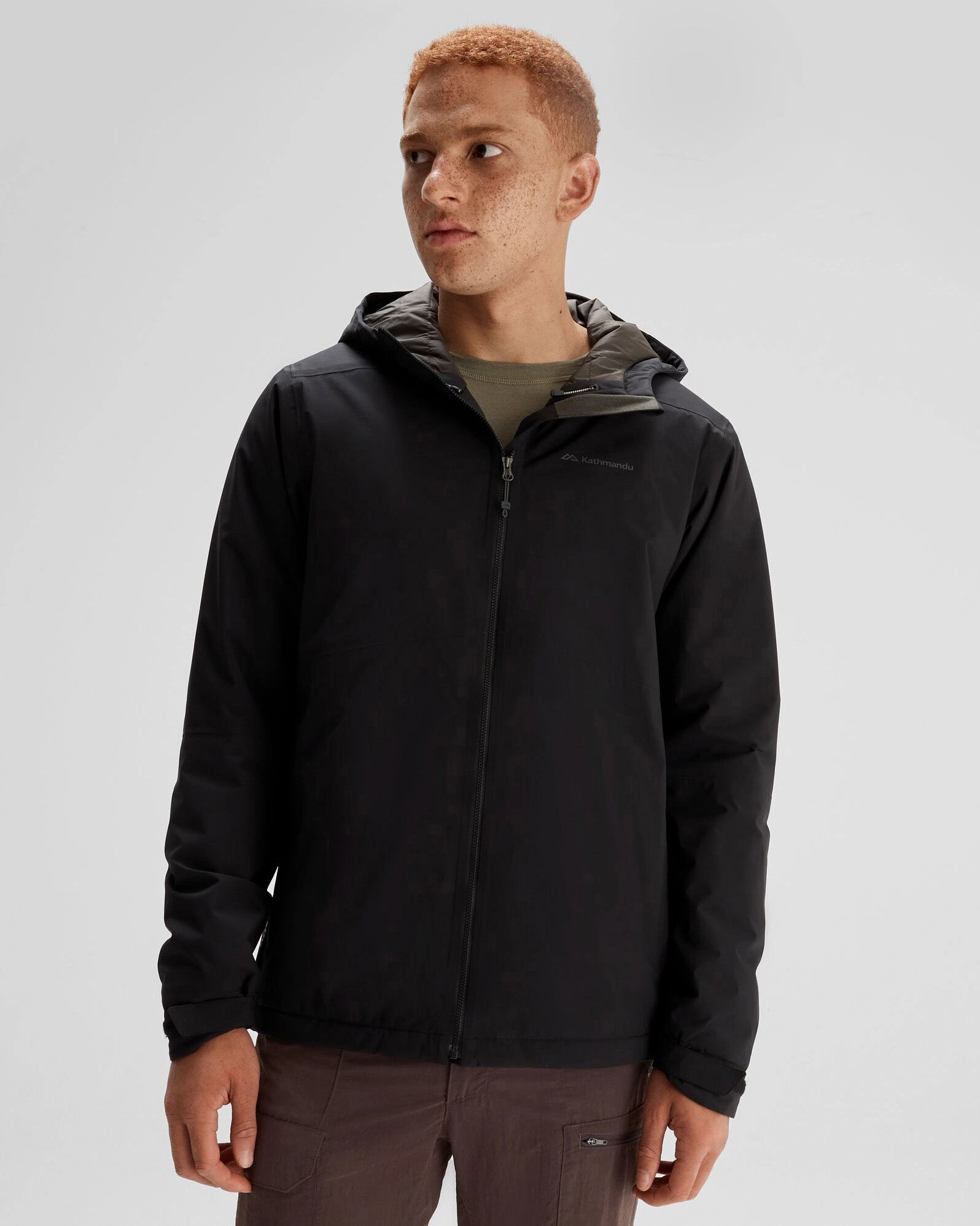 Men's Trailhead 2L Insulated Rain Jacket - Black Stingray High Collar