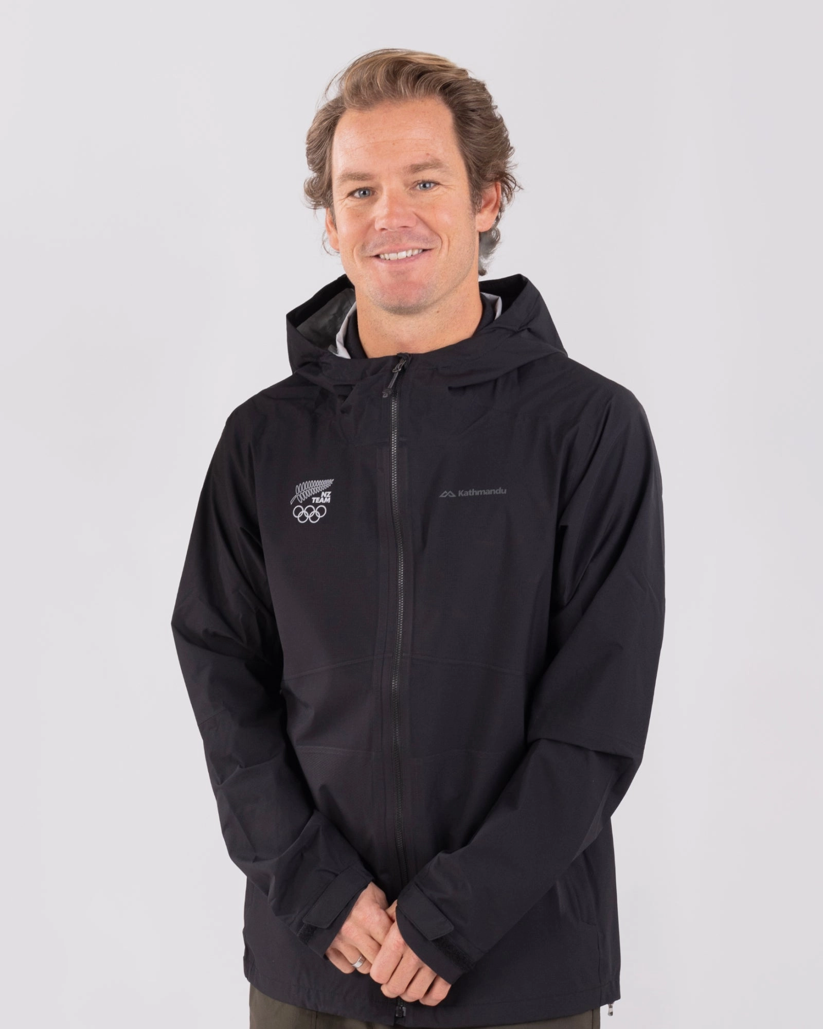 Men's Trailhead Stretch Rain Jacket - Black | New Zealand Team Supporters Collection TearResistantOuter