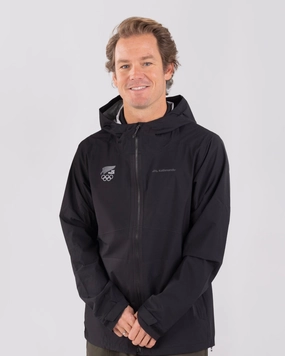 Men's Trailhead Stretch Rain Jacket - Black | New Zealand Team Supporters Collection Essential Casual Look Soft Touch