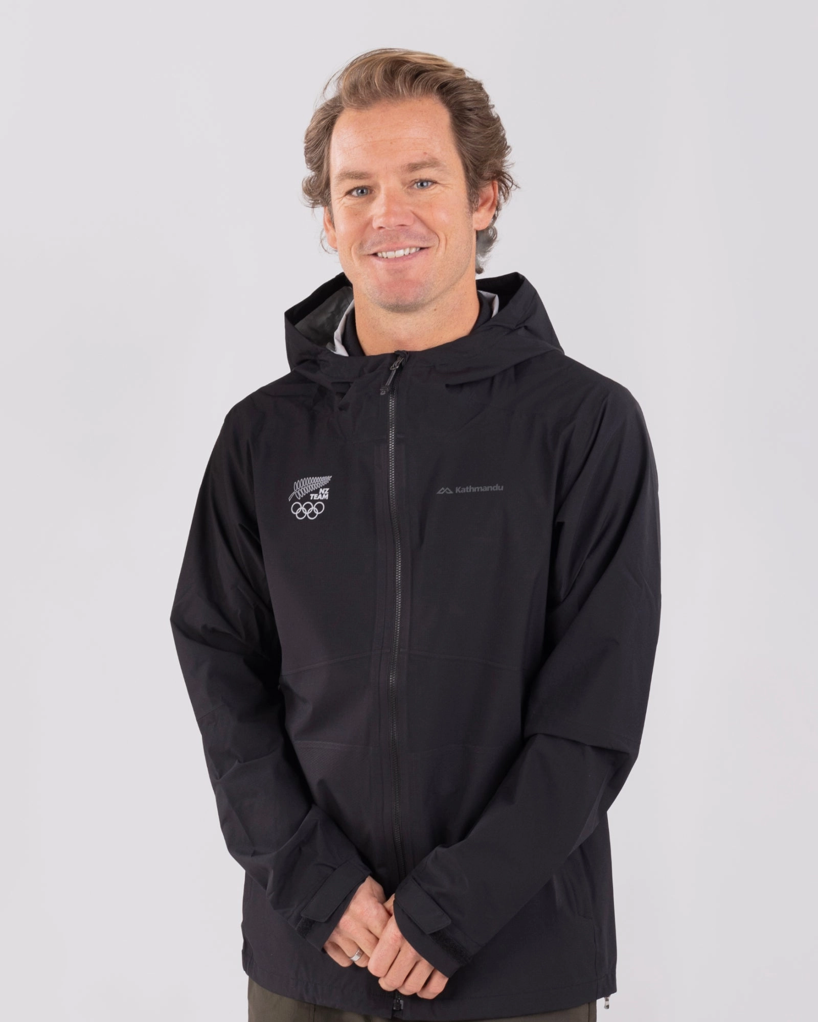 Men's Trailhead Stretch Rain Jacket - Black | New Zealand Team Supporters Collection Essential Casual Look Soft Touch