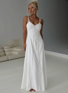 Mercie Maxi Dress White Natural Wrap Beachwear