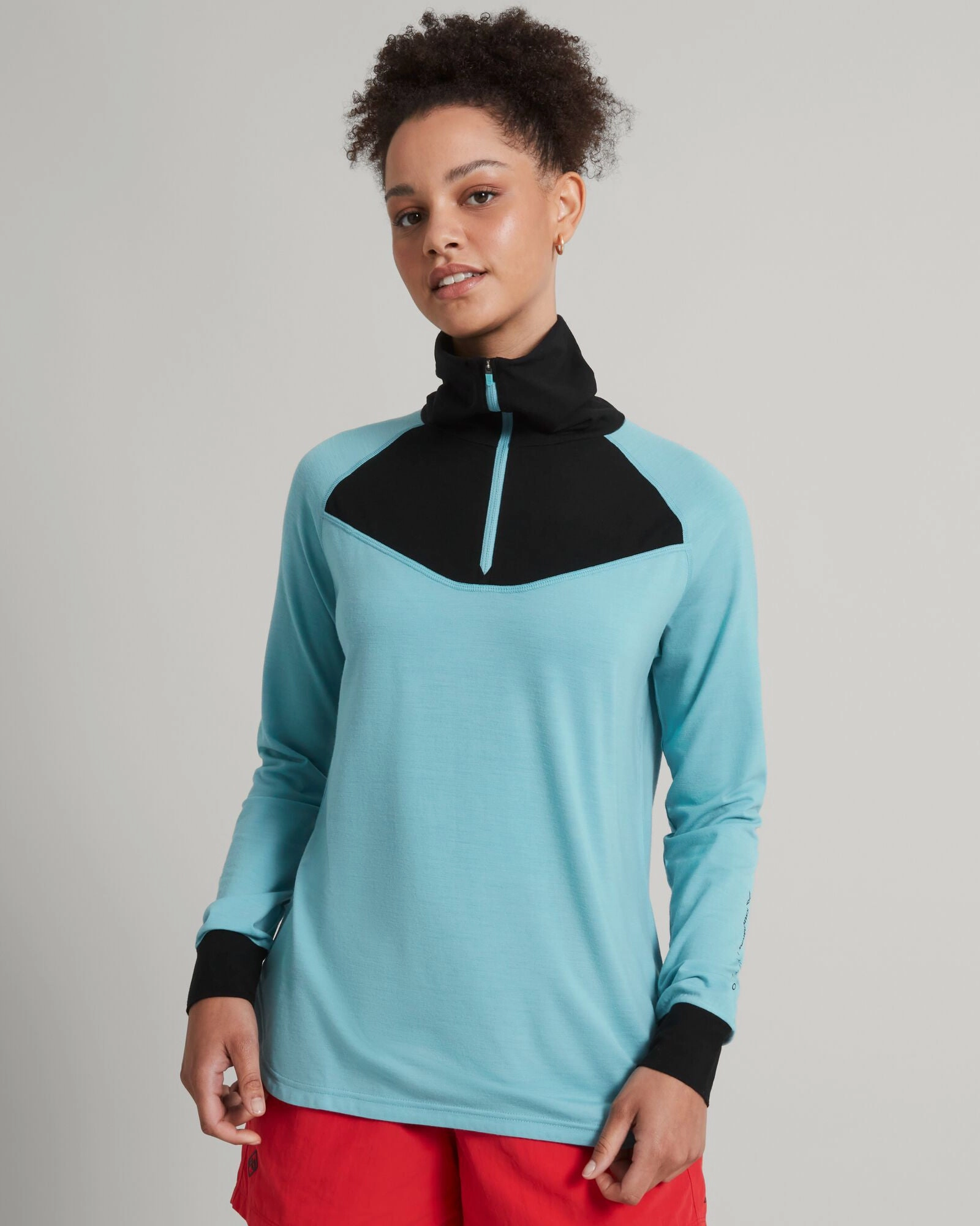 MerinoPRO Women's Quarter Zip Pullover - Waterfall/Black Ultimate Layering