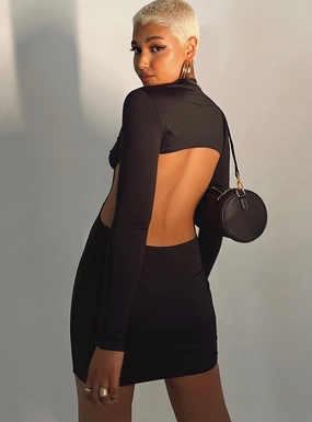 Fresh Outfit Zac Long Sleeve Mini Dress Black