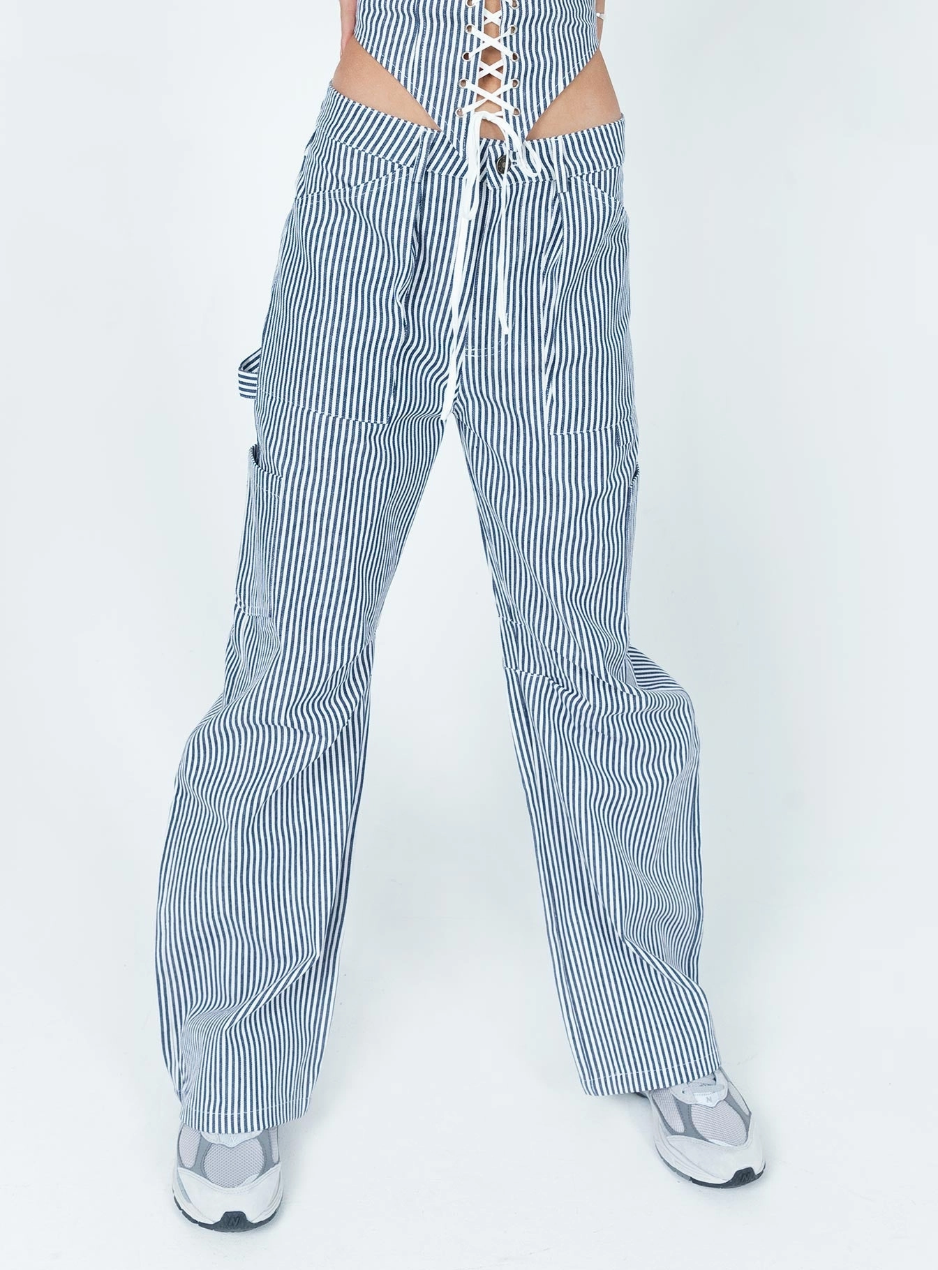 Miami Vice Pants Navy Pinstripe Light Waist