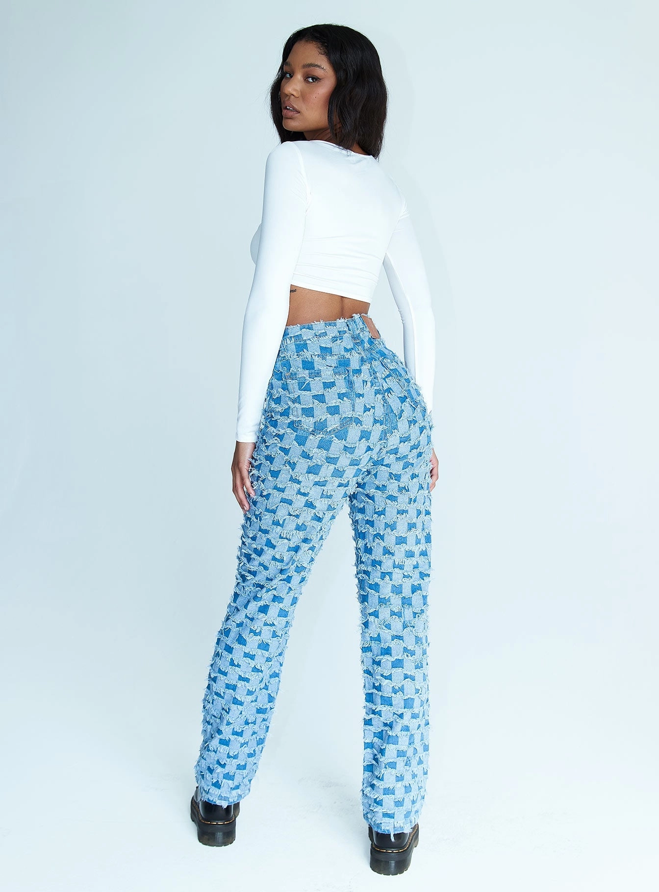 Michigan Lillie Wide Leg Denim Jeans All Around Student Outfit Streetwear Fan