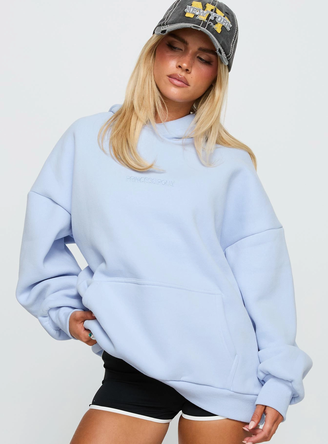 Princess Polly Hooded Sweatshirt Cornflower Sporty Edge