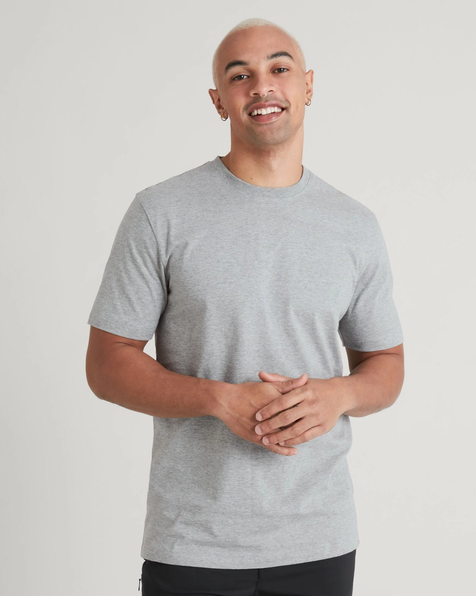 KMD Solid Men's Short Sleeve T-shirt - Light Grey Marle AllDay Comfort
