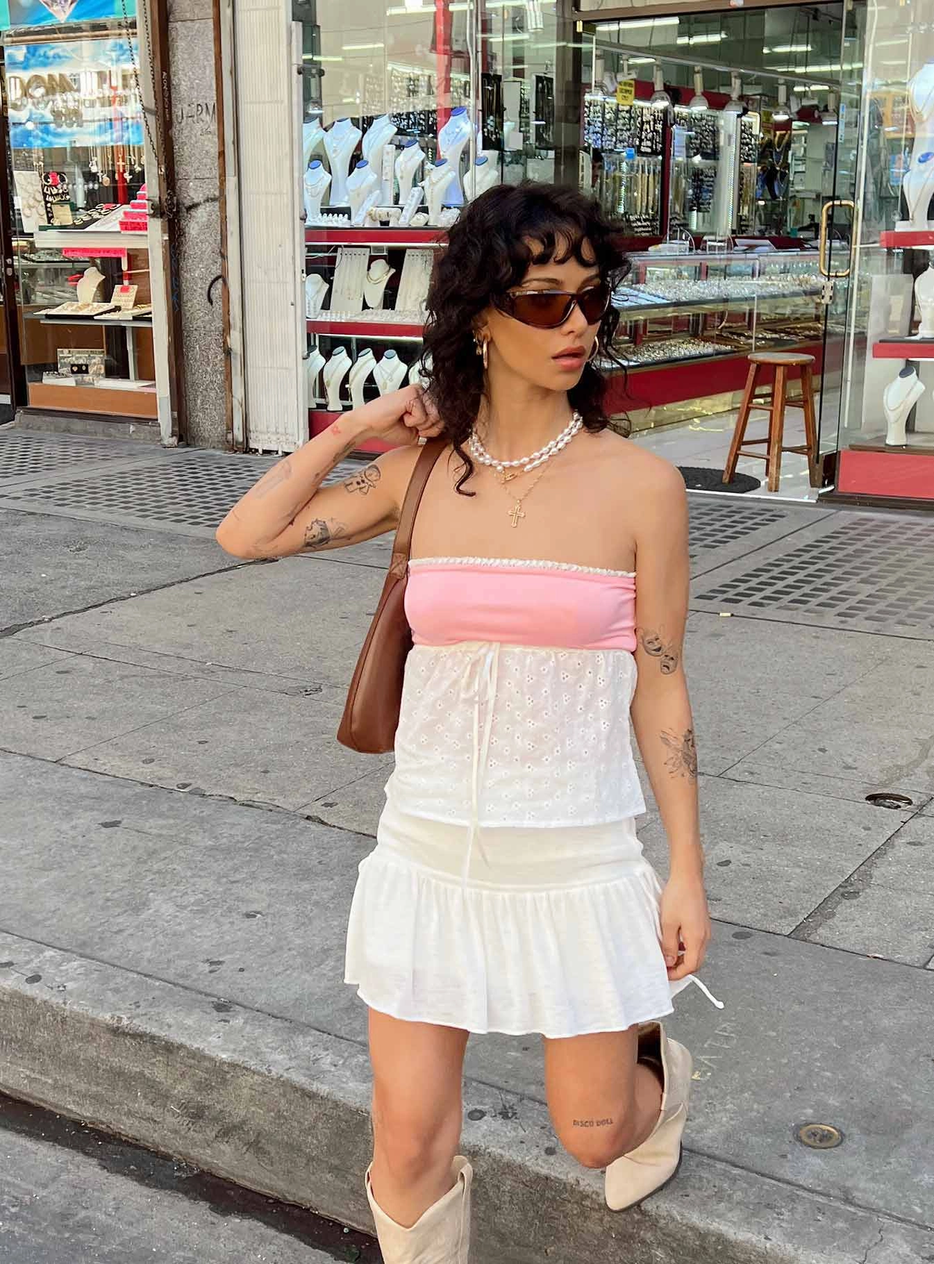 Shape Enhancing Stylish Finish Mid Morning Mini Skirt Ivory