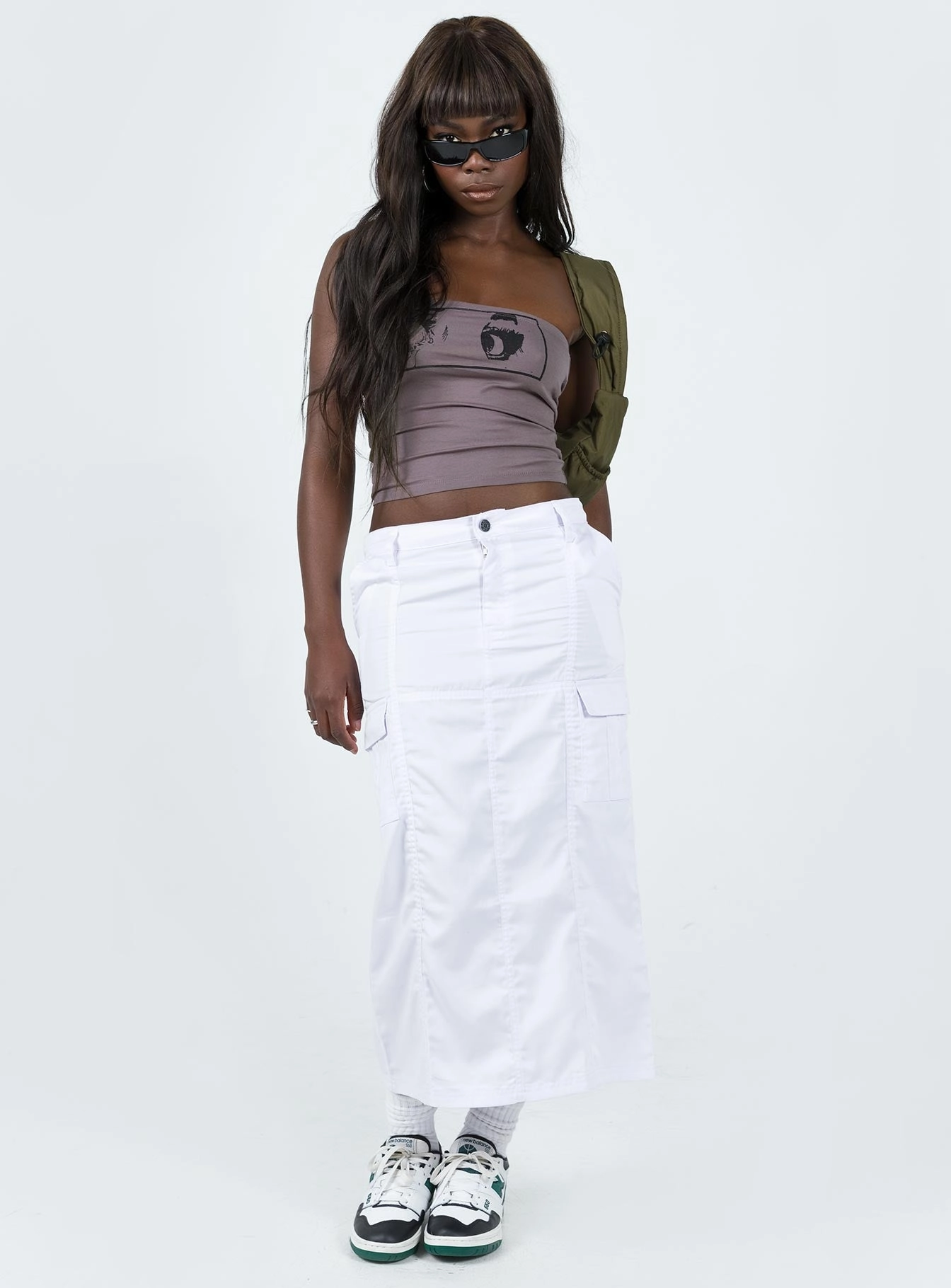 Motel Widya Skirt White ribbed texture Playful Vibe
