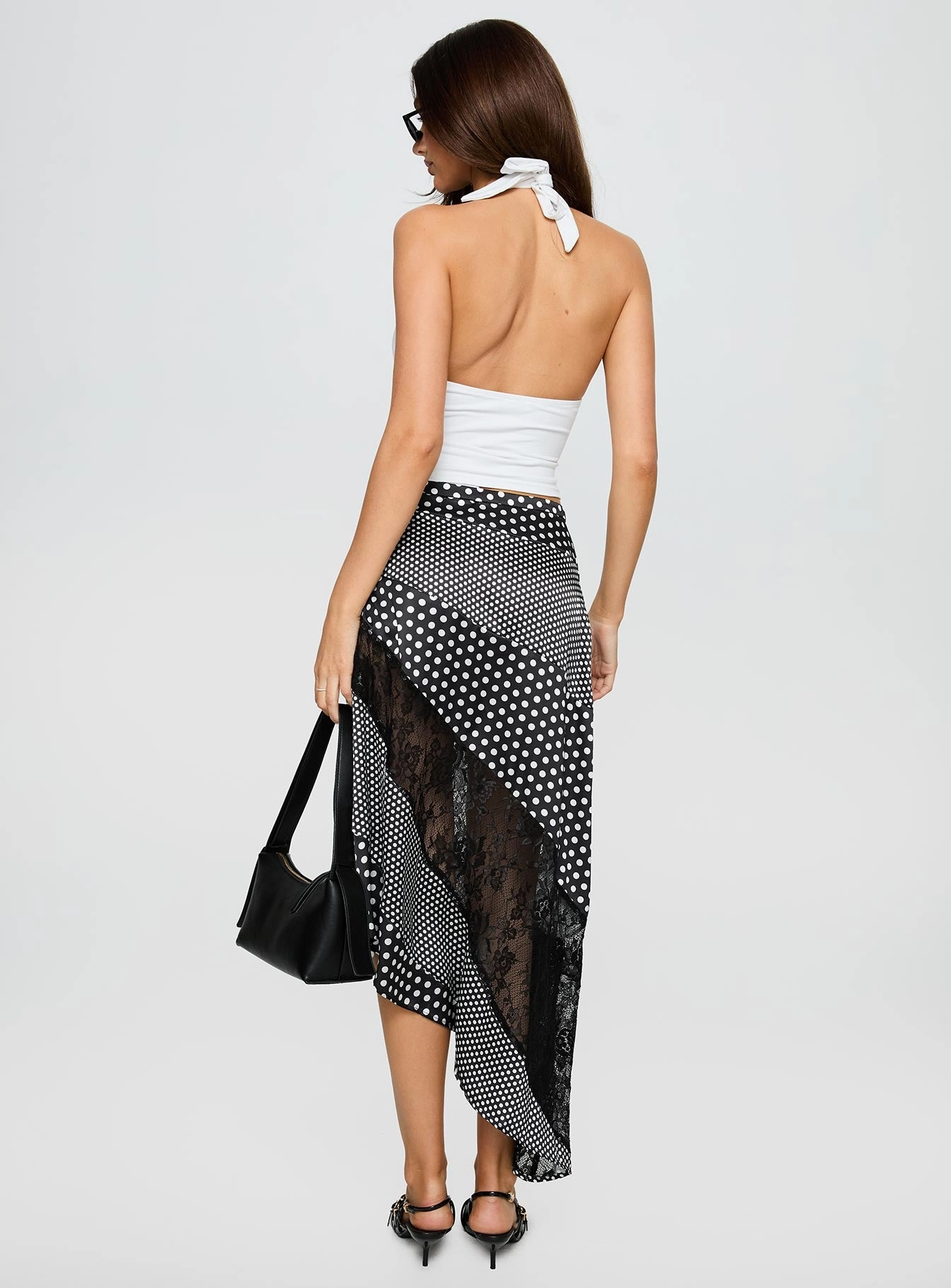 Midnight Memories Asymmetrical Midi Skirt Black Multi Minimal Design