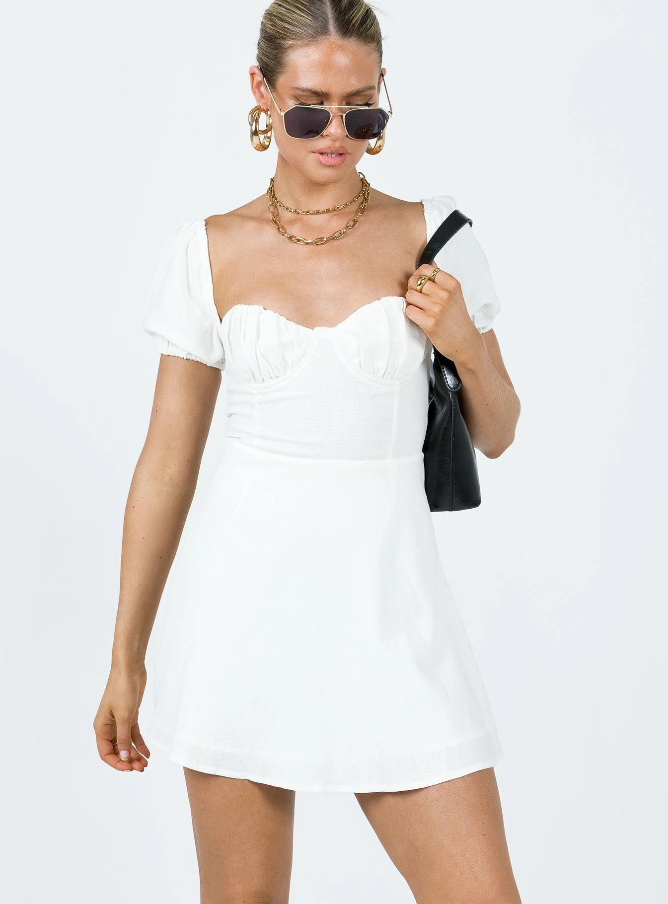 Comfortable travel dress Back Detail Milos Mini Dress White