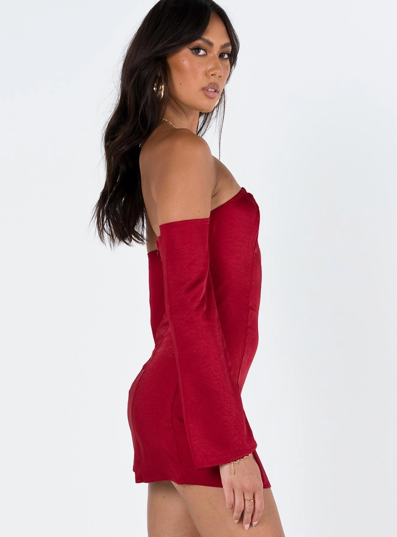 Amalea Mini Dress Burgundy Everyday-Use