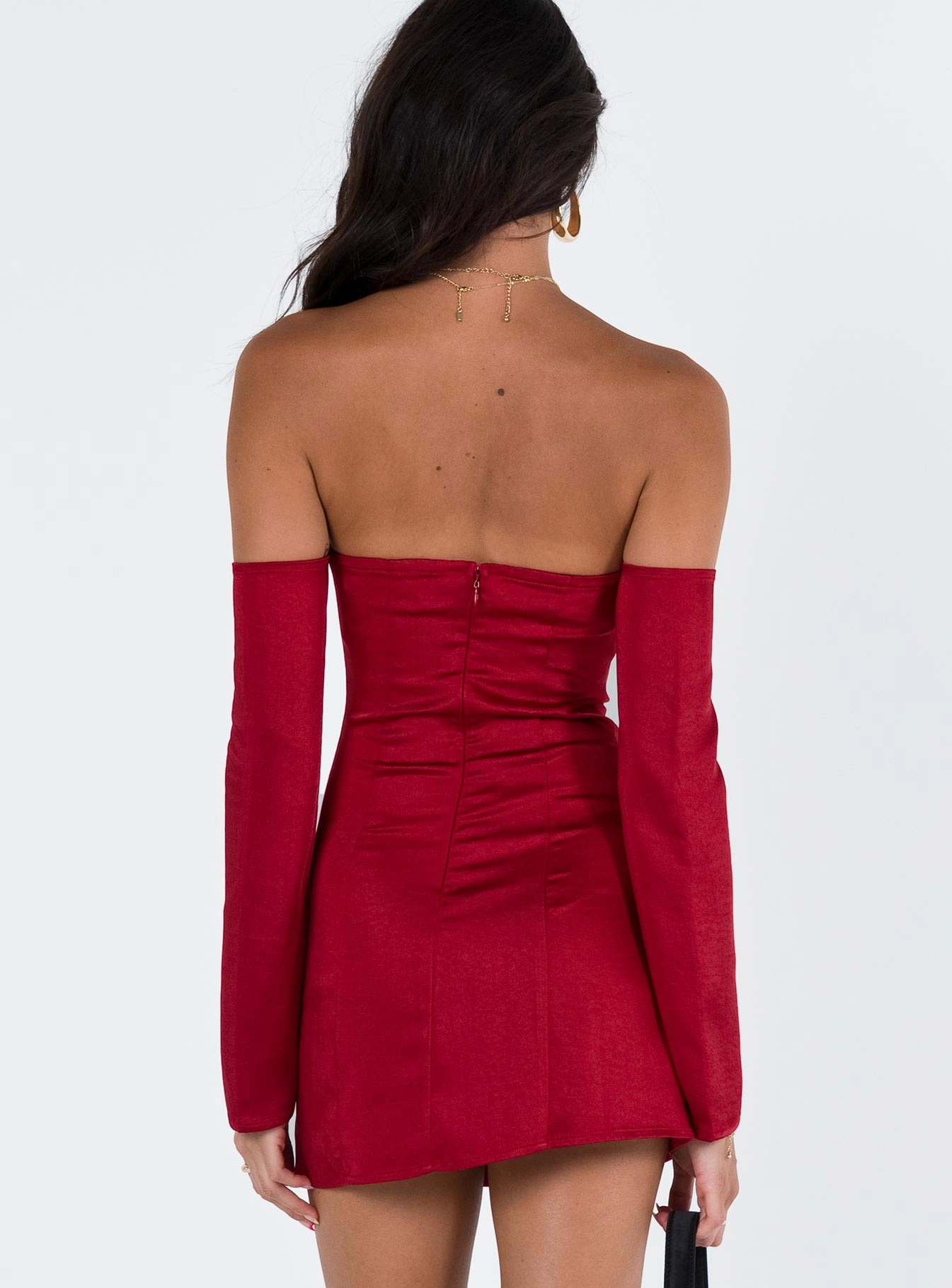 Boho Aesthetic Skin-friendly Amalea Mini Dress Burgundy