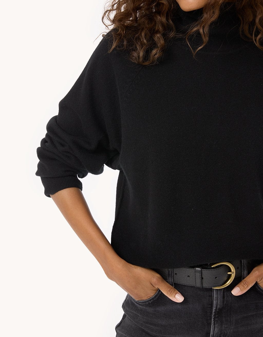Unsubscribed Everyday-Weight Cashmere Raglan Turtleneck Winter Styling Sporty Flex