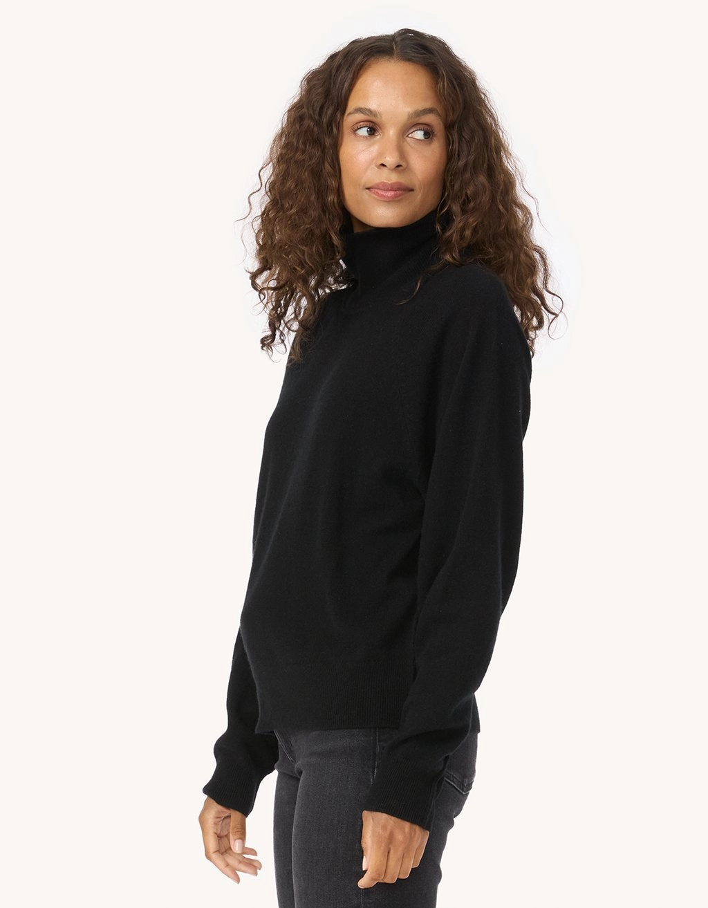 Unsubscribed Everyday-Weight Cashmere Raglan Turtleneck Winter Day Comfort Anti Pilling Finish