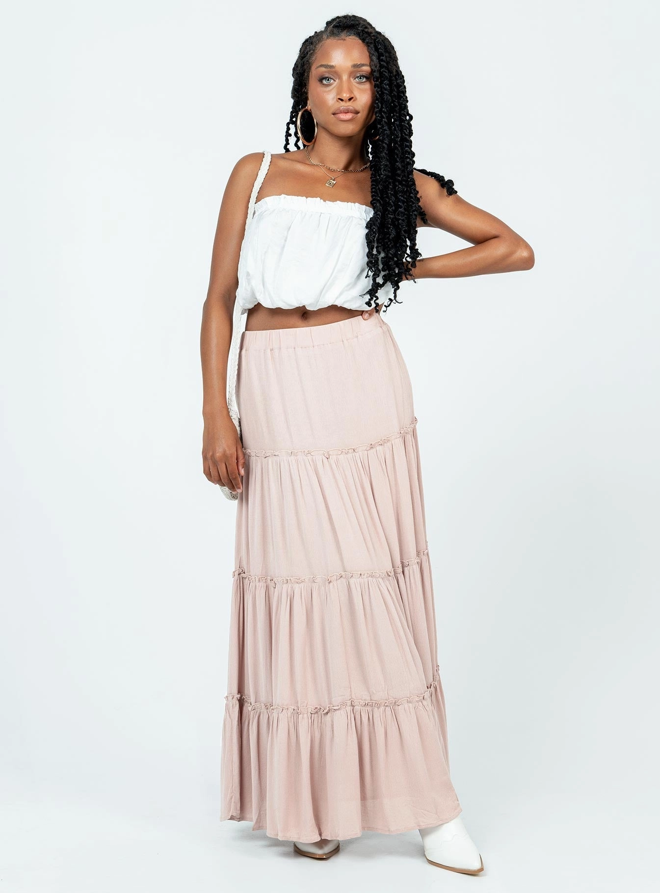 Miriah Maxi Skirt Beige Vibe Ready