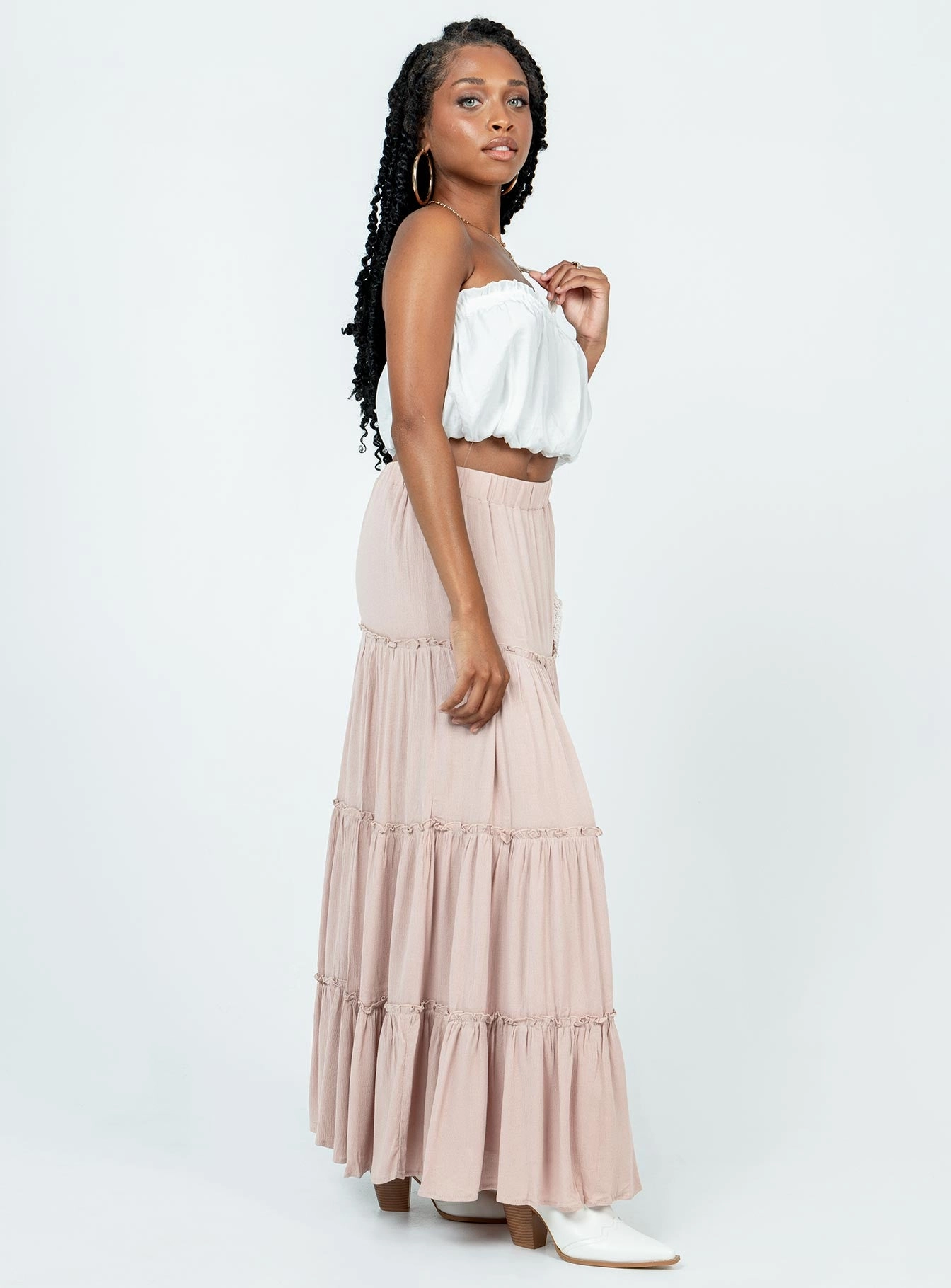 Miriah Maxi Skirt Beige Pure Vibes