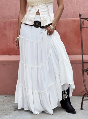 Miriah Maxi Skirt White Travel Style