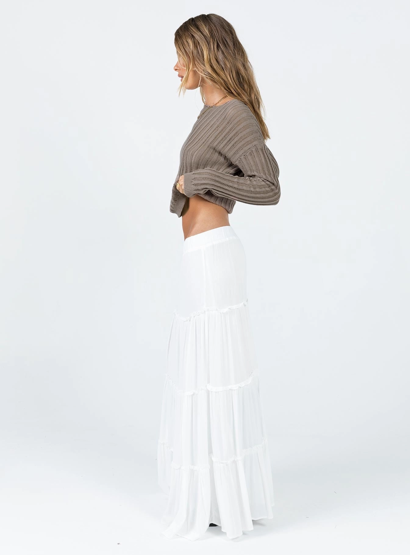 Red Carpet Look Clean Mood Miriah Maxi Skirt White