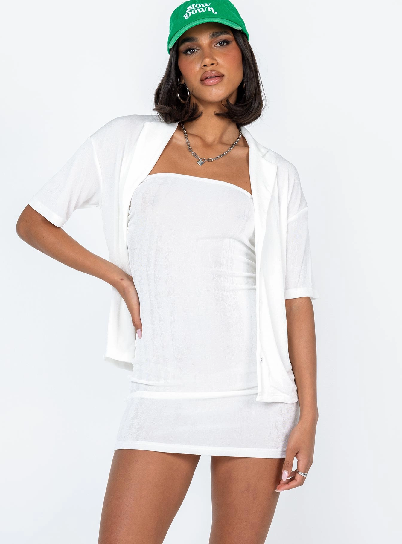Misha Set White Flowing Design
