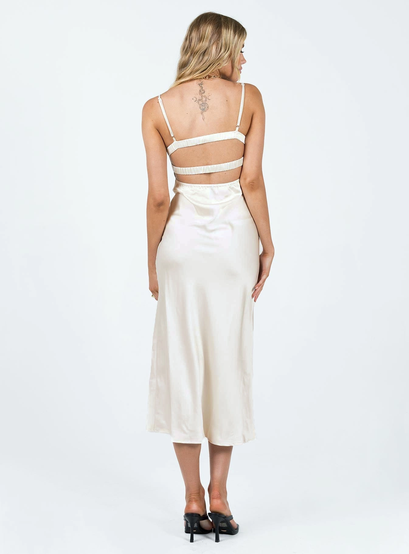 Missy Midi Dress Champagne Sheer Layer
