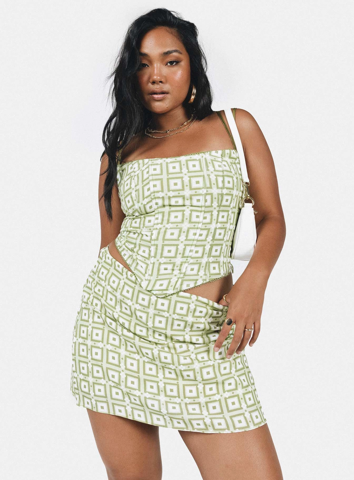 Misuraca Mini Skirt Multi Polished Cut
