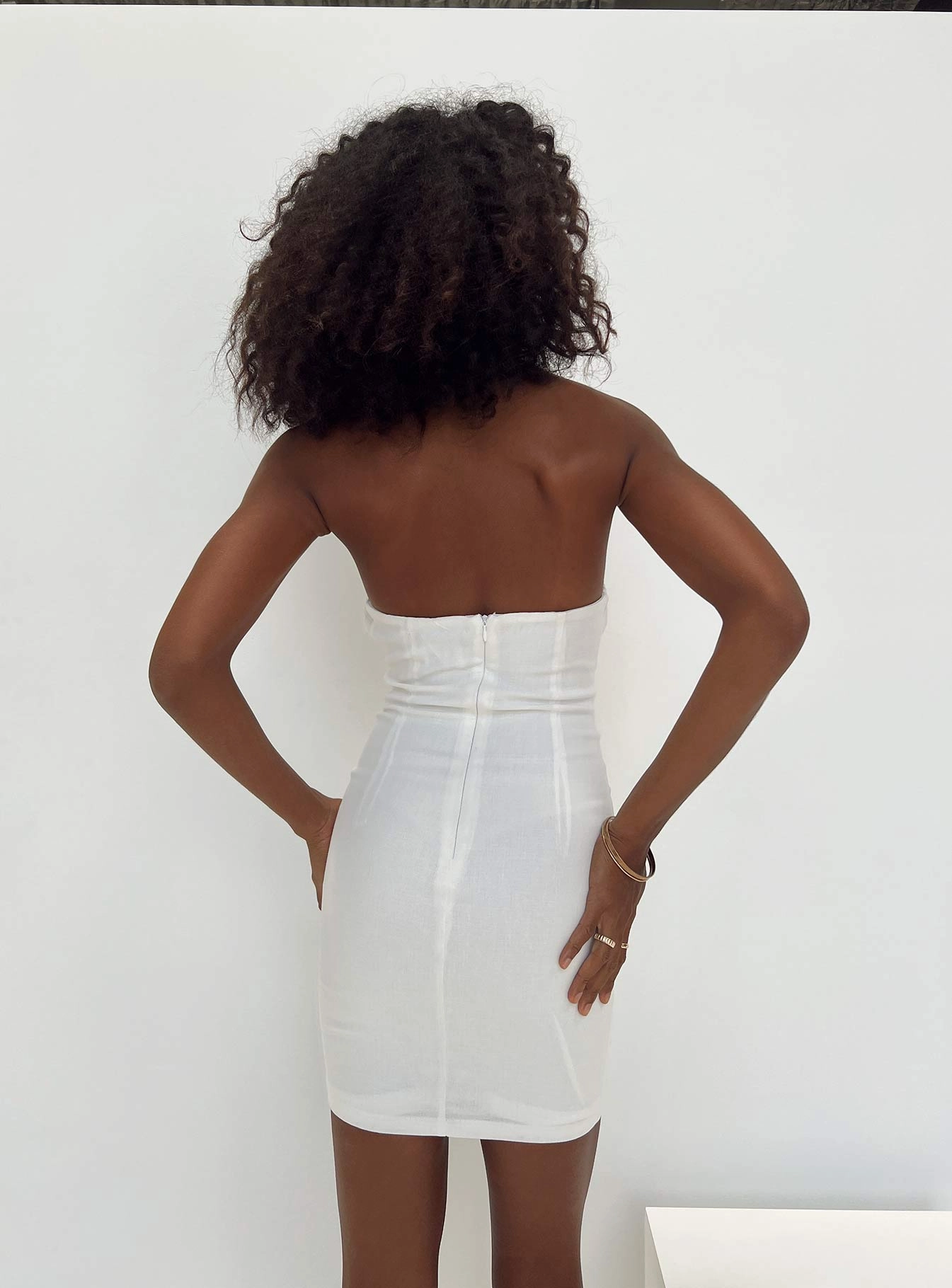 Unique Cut Mitra Mini Dress White
