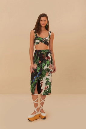 Soft Combo urban scene Mixed Midnight Macaw Fiesta LENZING? ECOVERO? Euroflax? Midi Skirt