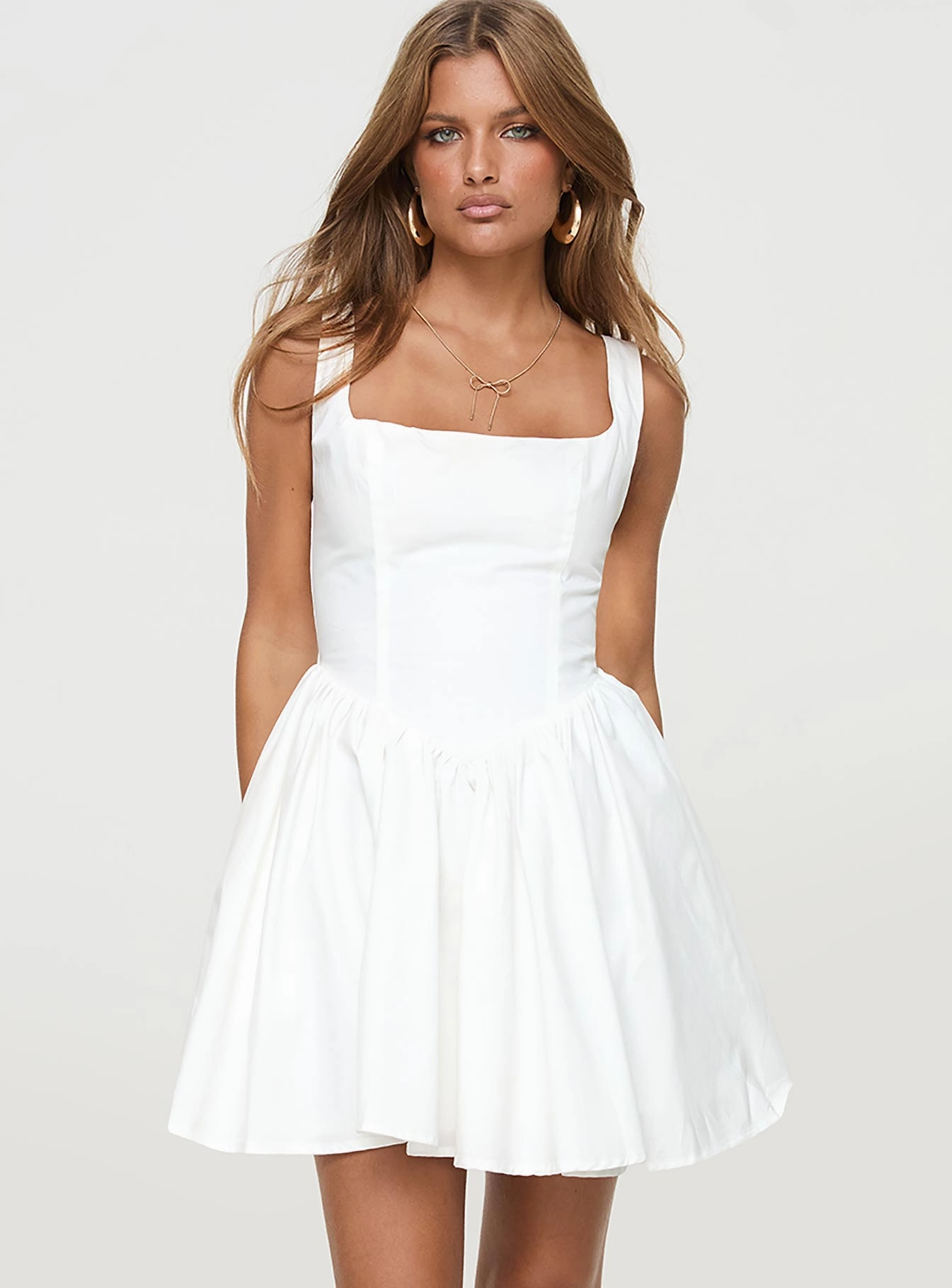 Straplie Mini Dress White Classic Touch