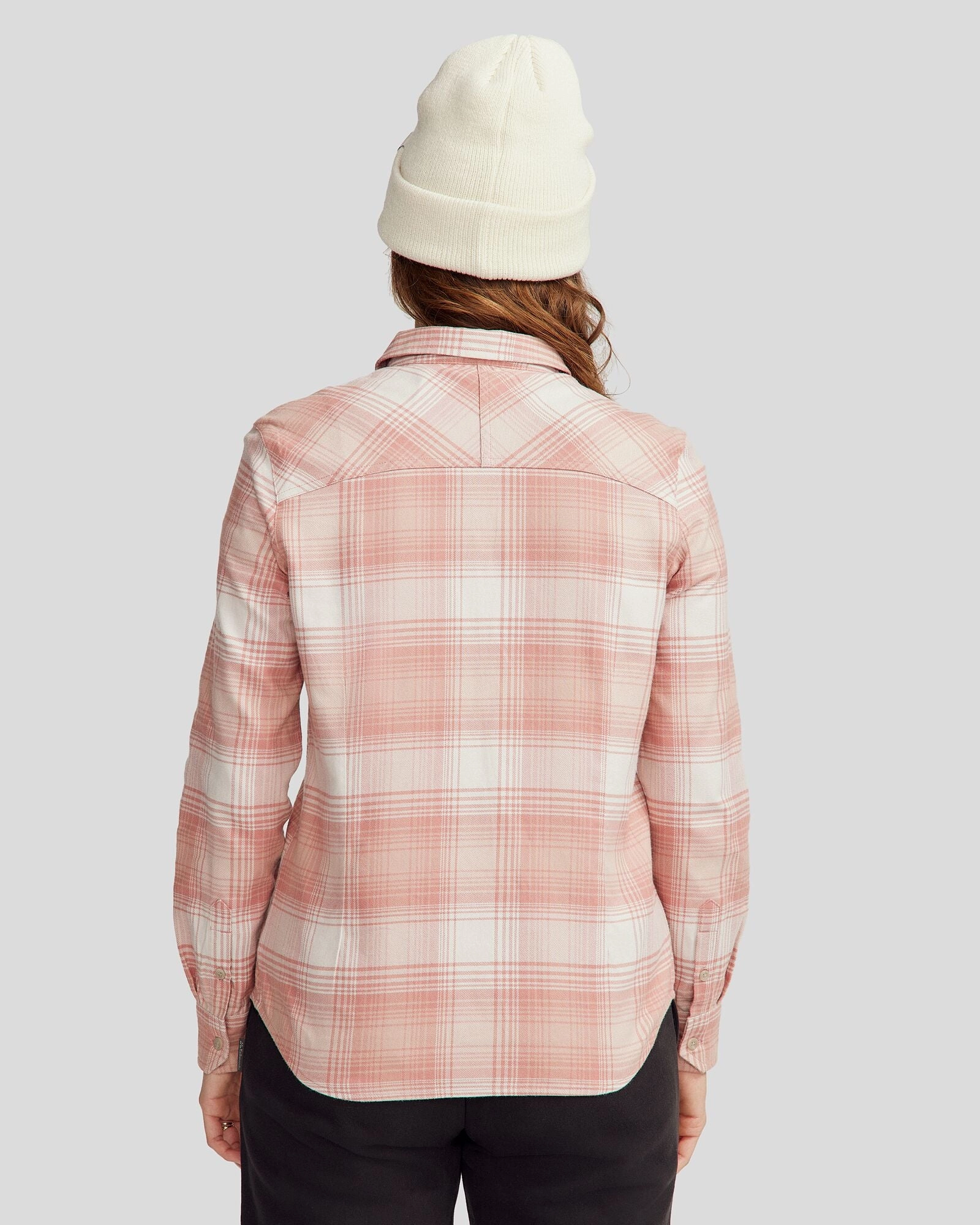 Cozy Feel Vibrant Hue Women's Carrillon HF Long Sleeve Shirt  - Shadow Plaid Mineral