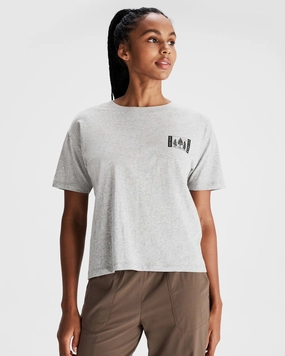 Casual Vibe Women's Explore Nature Organic Cotton T-shirt - Light Grey Marle