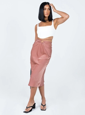 Sleek Styling Seylena Midi Skirt Brown