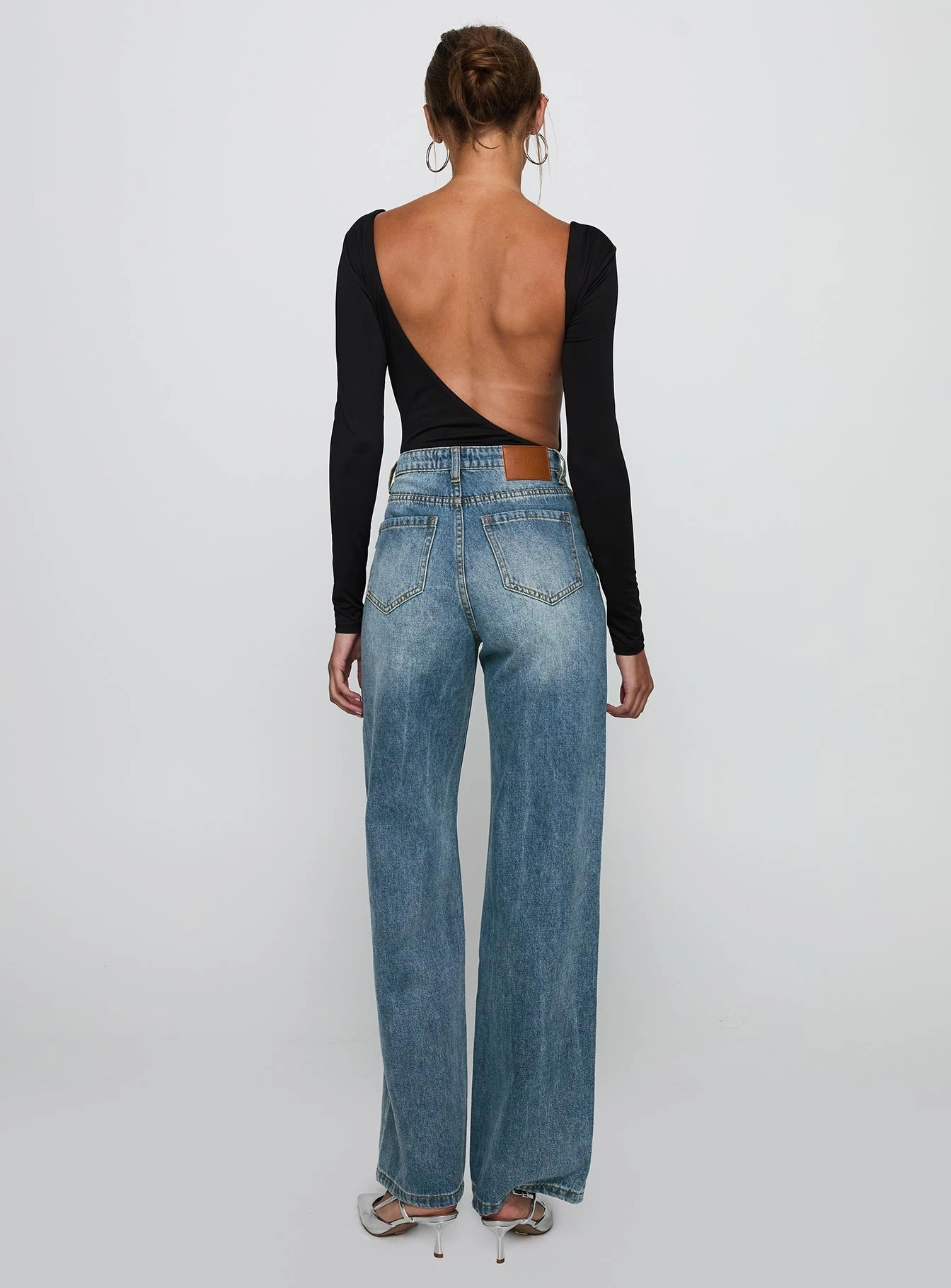 Smooth Lightweight Sacramento High Rise Straight Leg Jeans Mid Blue Denim
