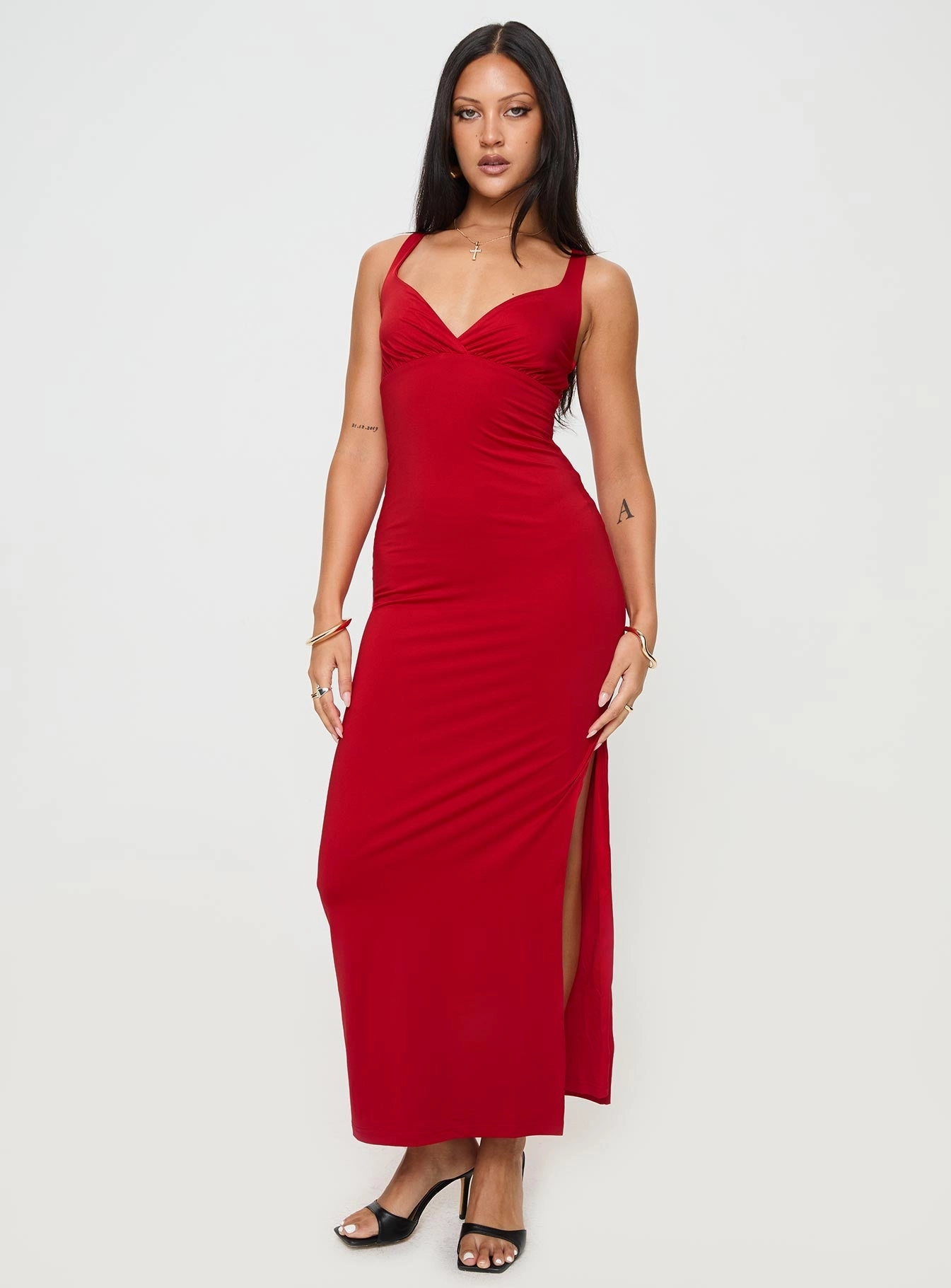 Chilly Day Comfort Fashionable Touch Wandella Maxi Dress Red