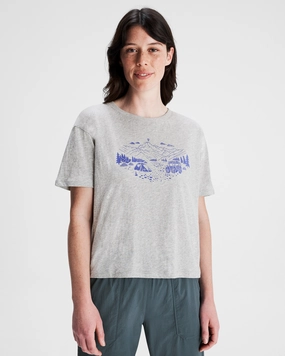Seam Free Shoulders Women's Ridgeline Organic Cotton T-shirt - Light Grey Marle