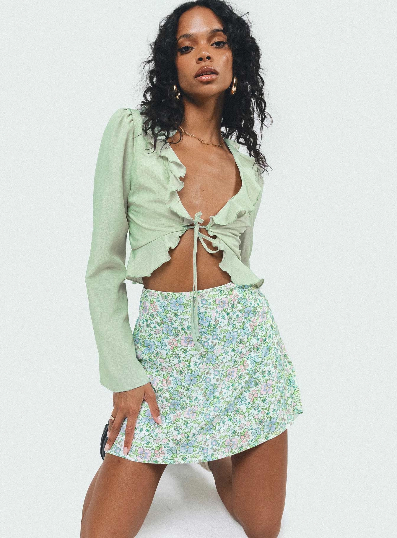 Fern Mini Skirt Multi Flexible Waistband