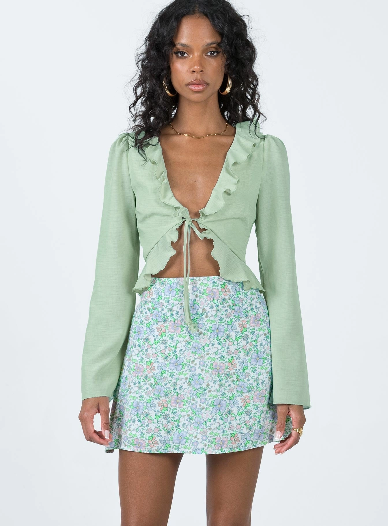 Opaque finish Fern Mini Skirt Multi