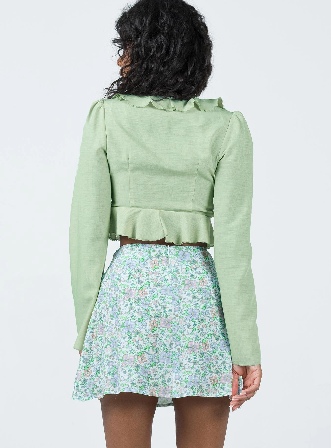 Pocket Design Sophisticated Casual Fern Mini Skirt Multi