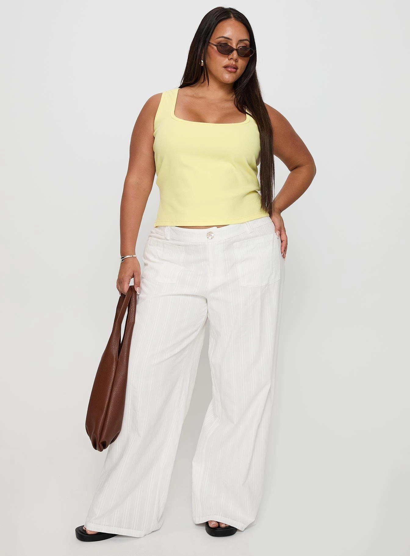 Vendi Low Rise Pant White Curve Workwear