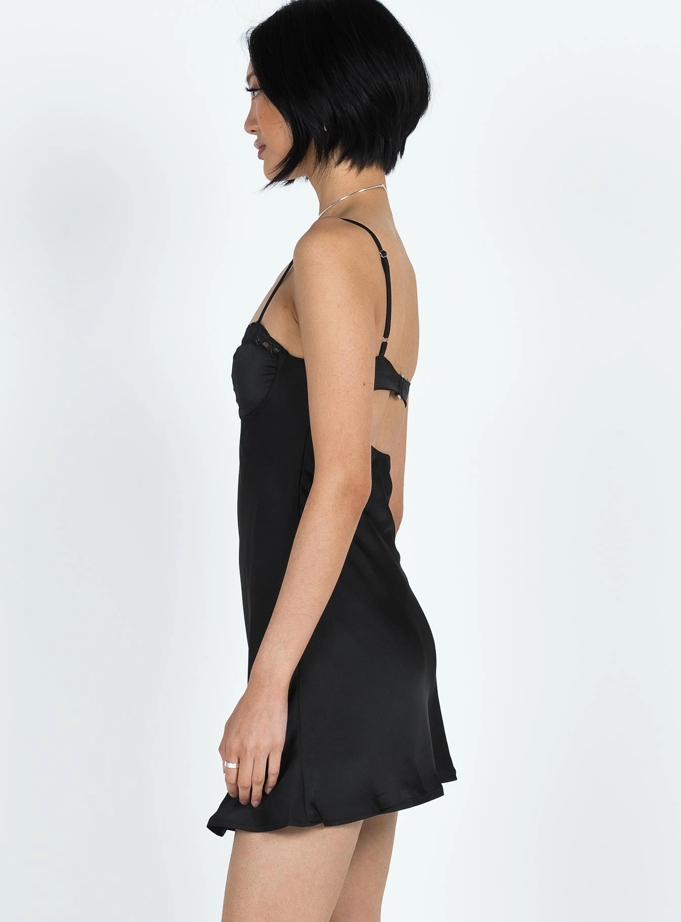 Moniz Mini Dress Black Winter Classic Sleek Volume