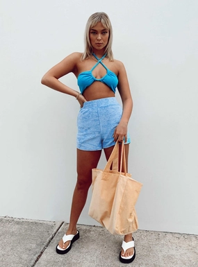 Sandals Non Restrictive Waistband Morgan Shorts Blue