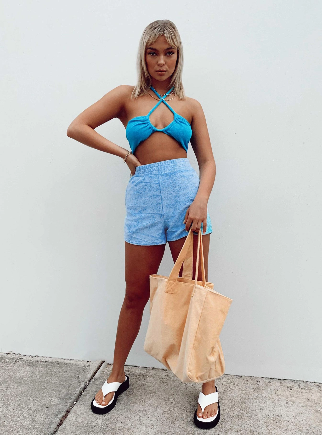Sandals Non Restrictive Waistband Morgan Shorts Blue