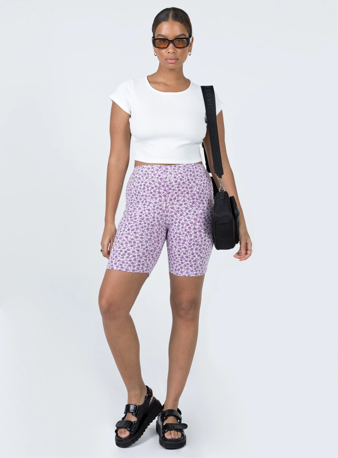 athletic clothing Motel Cycle Short Ditsy Rose Lilac