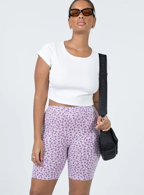 Motel Cycle Short Ditsy Rose Lilac Chill Look
