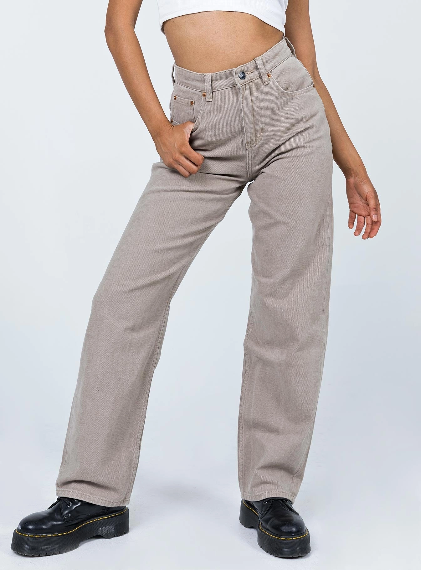 Chill Vibe Motel Parallel Jeans Burnt Olive