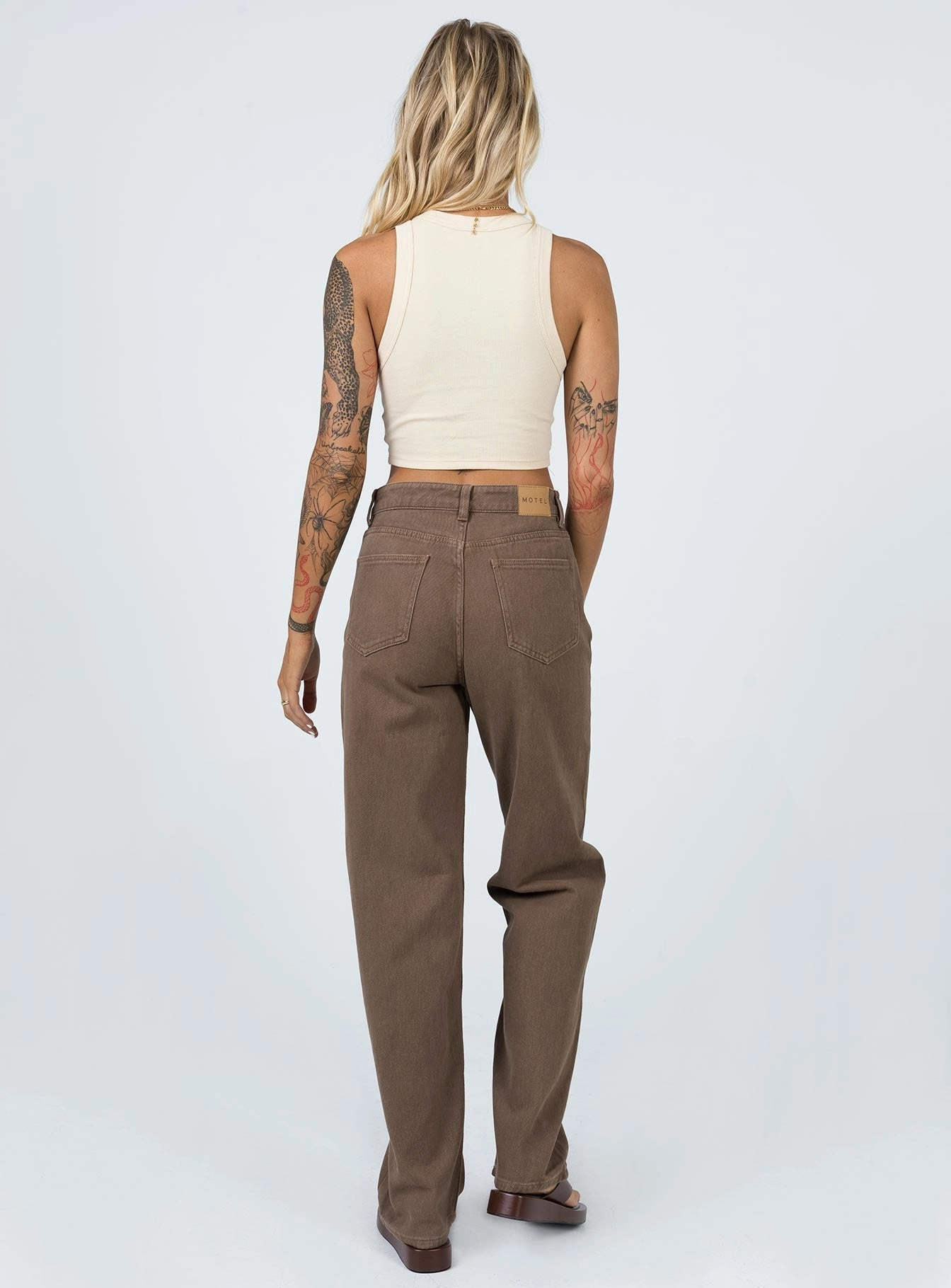 Motel Parallel Jeans Rich Brown Daily Mix Durable Fabric